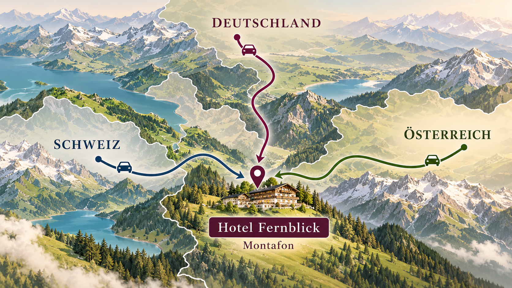 Anreise aus der Schweiz, Deutschland und Österreich zum Hotel Fernblick im Montafon